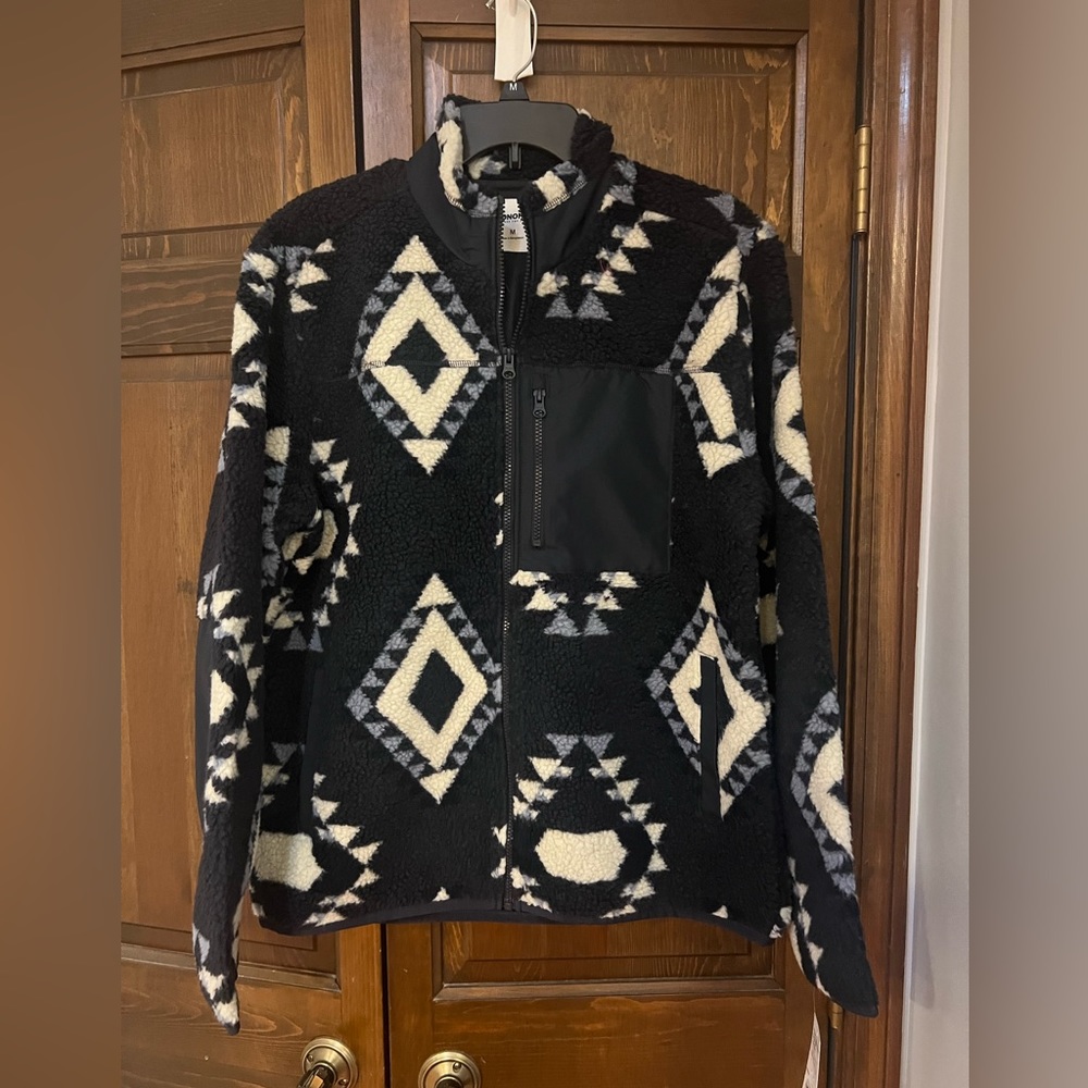 Black and white cozy half zip pullover fleece medium